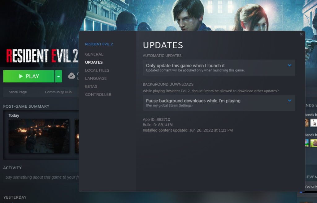 Resident Evil 2 Remake Steam page reveals final game size